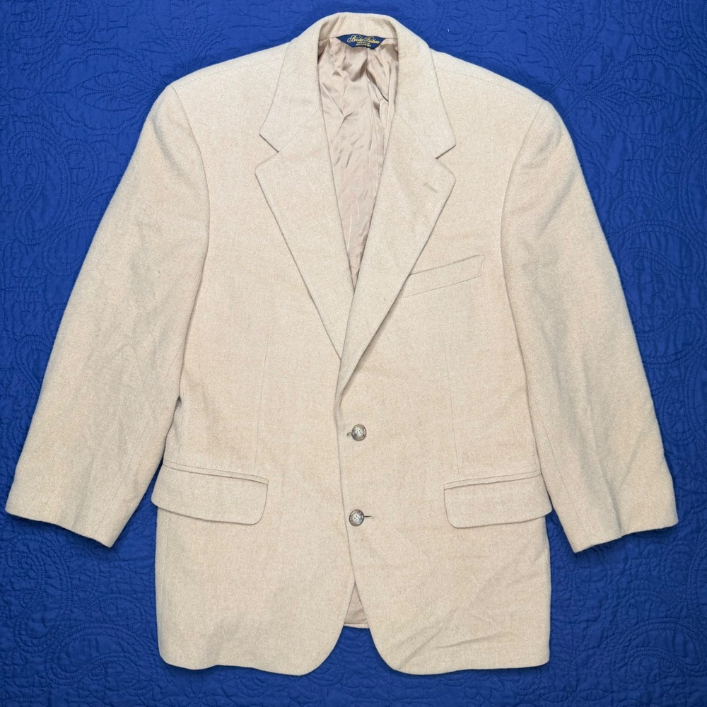 Brooks Brothers 100% Camel Hair Blazer Mens 42 Short Tan Sport Coat USA Read